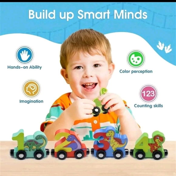 Magnetic Wooden Dinasour Train Set - Picture 5 of 8